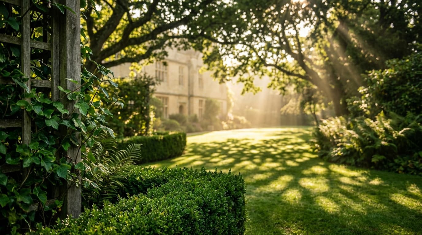 Gartenpflege: Gepflegter, grüner Garten nach der Transformation